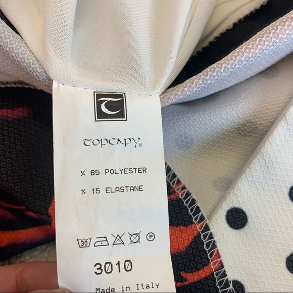 Copcapy Red white polkadot rose floral short sleeve maxi dress Sz 38 NWOT - Picture 9 of 14